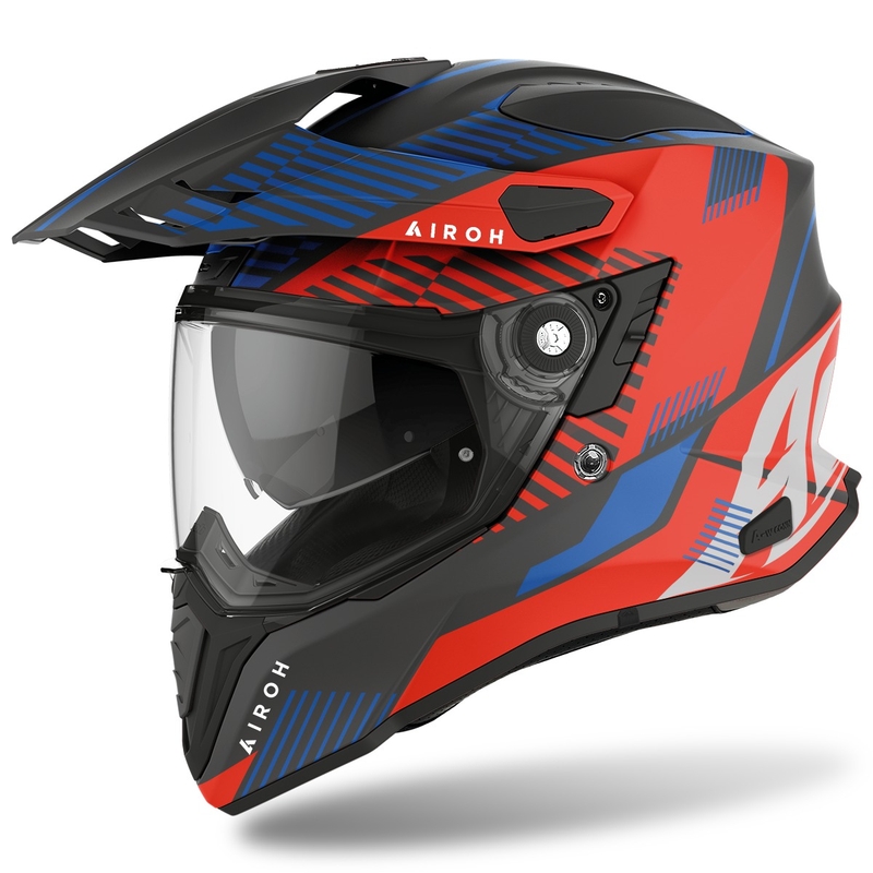 Enduro čelada Airoh Commander Boost 2022 modro-rdeča mat