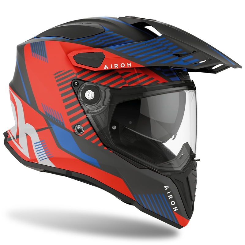 Enduro čelada Airoh Commander Boost 2022 modro-rdeča mat