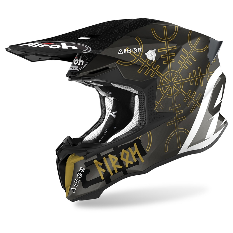 Motokros čelada Airoh Twist 2.0 Sword 2021 white-gold-grey razprodaja