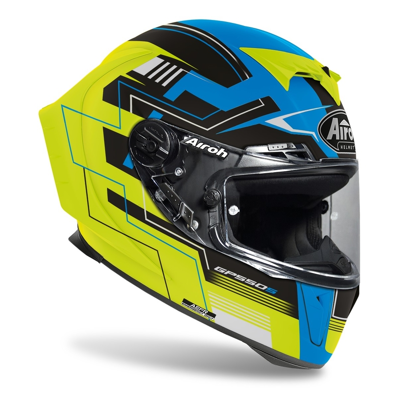 Airoh GP550 S Challenge 2022 integralna motoristična čelada rumeno-modra mat