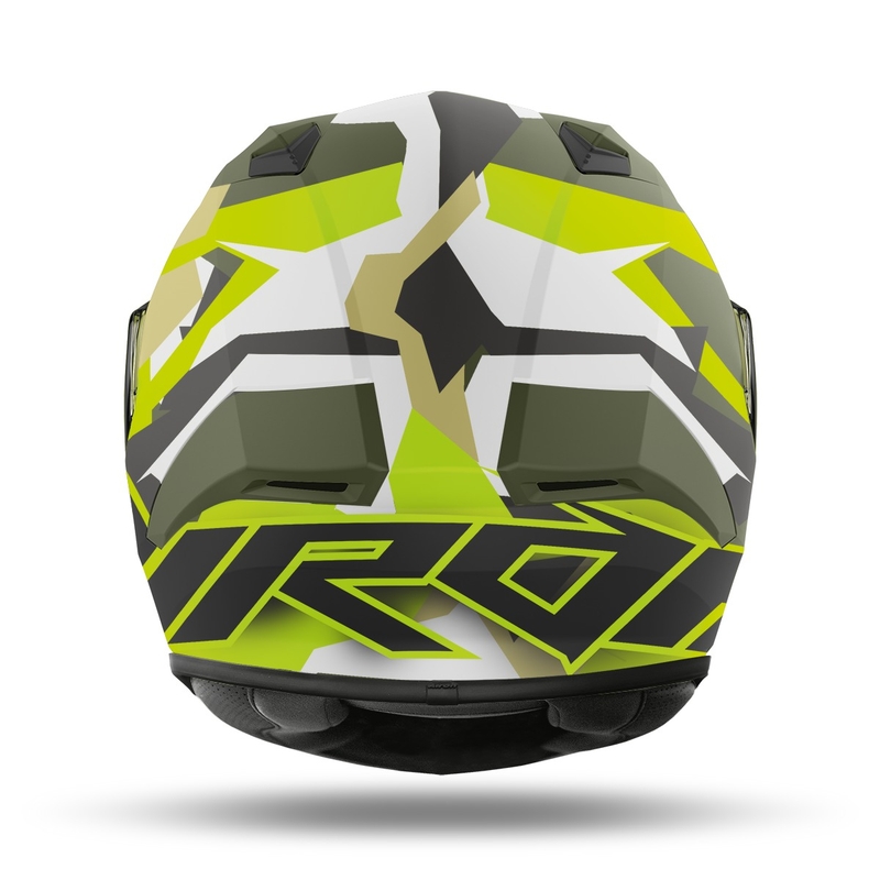 Integralna motoristična čelada Airoh Valor Army 2022 white-khaki-fluo green
