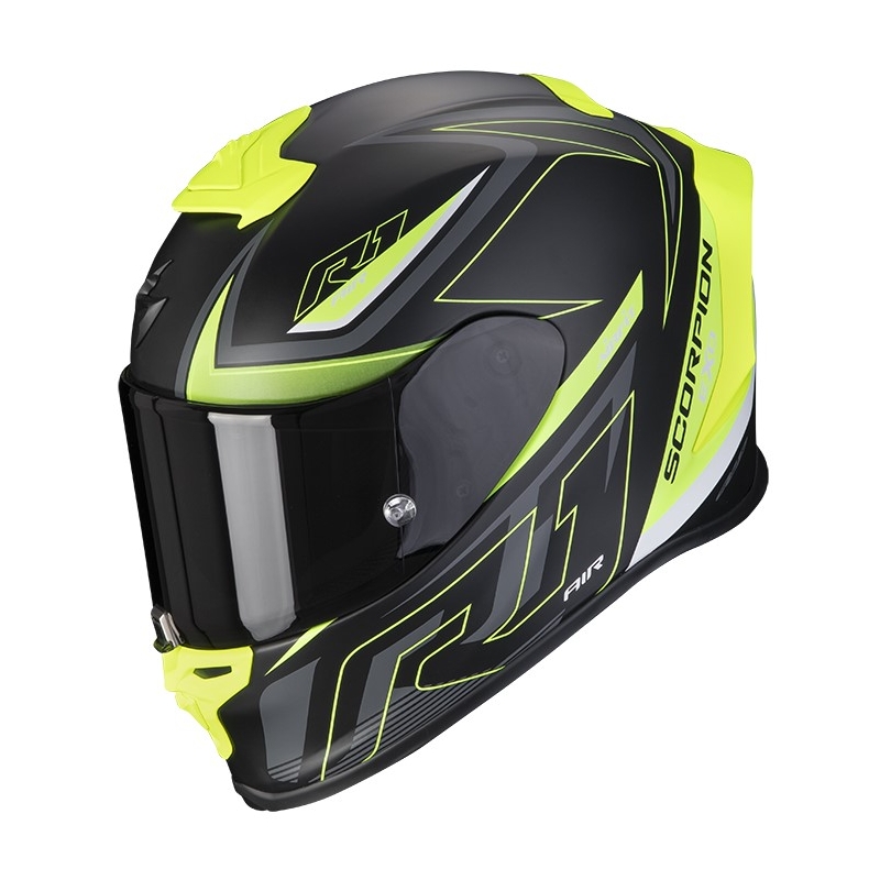 Integralna motoristična čelada Scorpion EXO-R1 Air Gaz black-fluo yellow