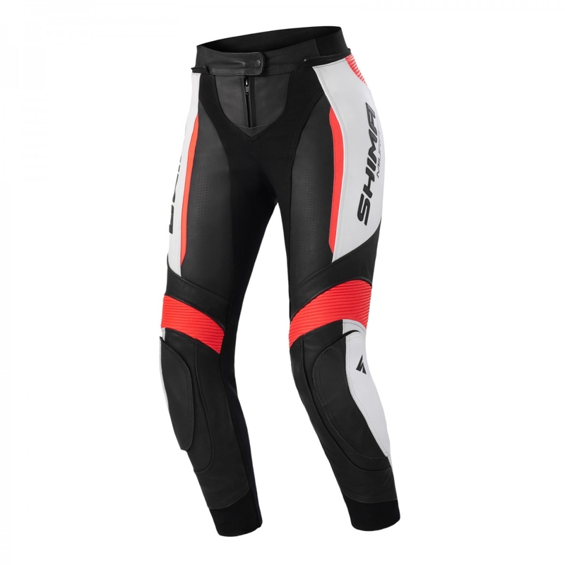 Ženske motoristične hlače Shima Miura 2.0 Black-White-Fluo Red