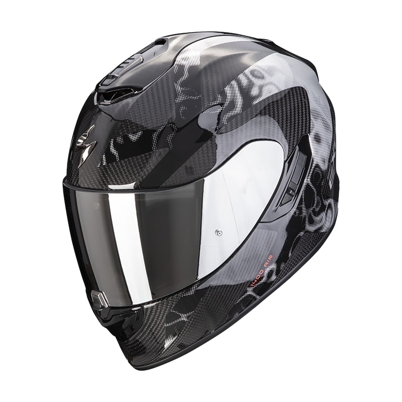 Integralna motoristična čelada Scorpion EXO-1400 Carbon Air Cloner srebrna