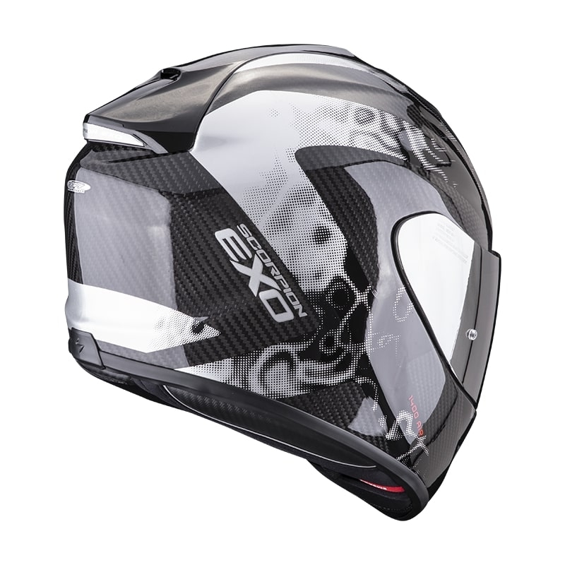 Integralna motoristična čelada Scorpion EXO-1400 Carbon Air Cloner srebrna