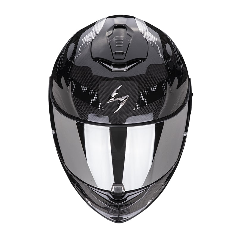Integralna motoristična čelada Scorpion EXO-1400 Carbon Air Cloner srebrna