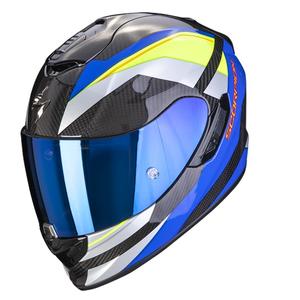 Integralna motoristična čelada Scorpion Exo-1400 Carbon Air Legione blue-fluo yellow