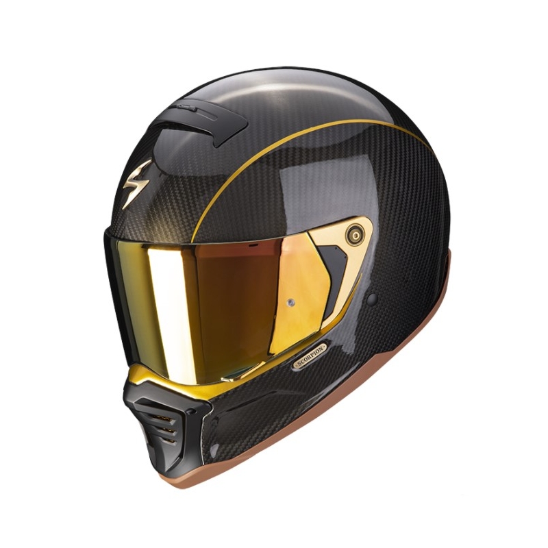 Integralna motoristična čelada Scorpion EXO-HX1 Carbon SE black-gold