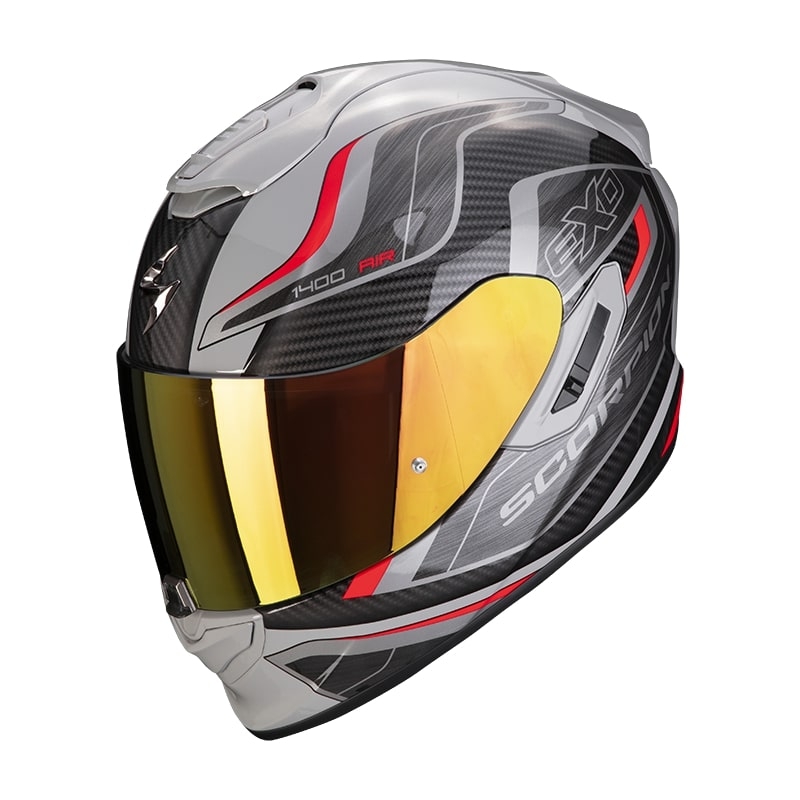Integralna motoristična čelada Scorpion EXO-1400 Air Attune sivo-črno-rdeča razprodaja