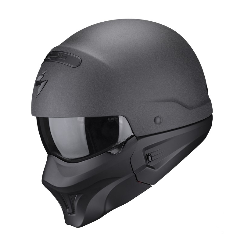 Odprta čelada z masko Scorpion Exo-Combat Evo Graphite temno siva
