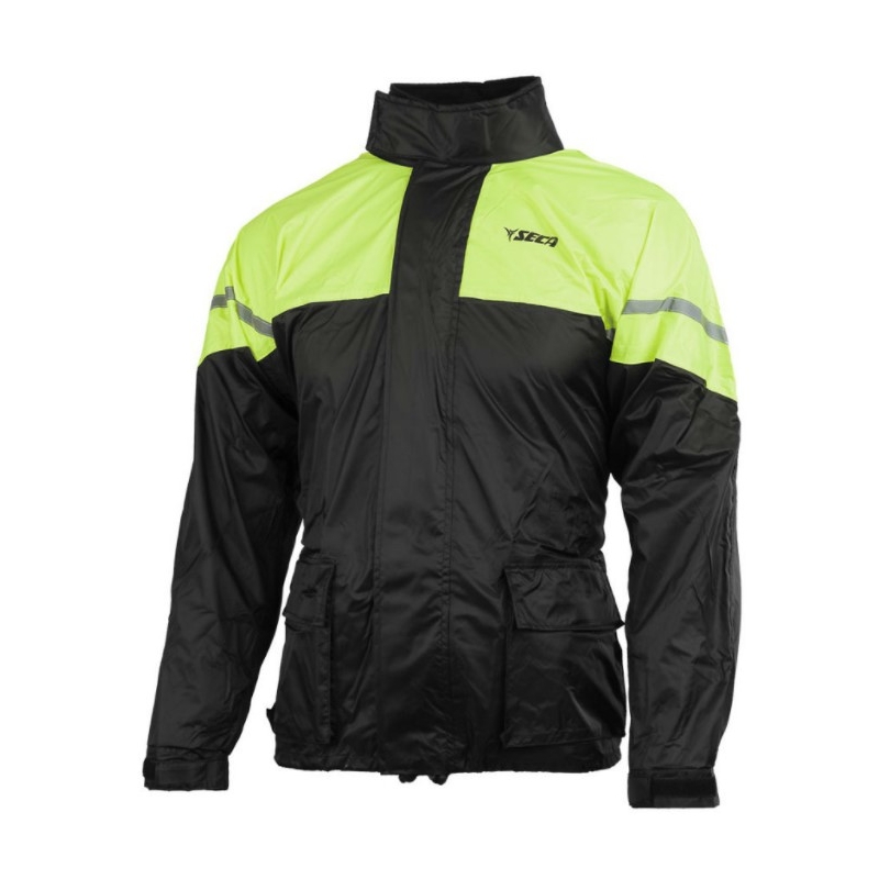 Motociklistična dežna jakna SECA Rain black-fluo yellow razprodaja