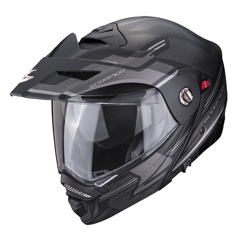 Motoristična čelada SCORPION ADX-2 CARRERA mat črna-srebrna
