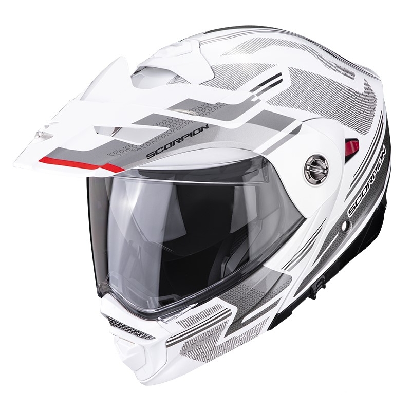 Motoristična čelada SCORPION ADX-2 CARRERA pearl white-silver