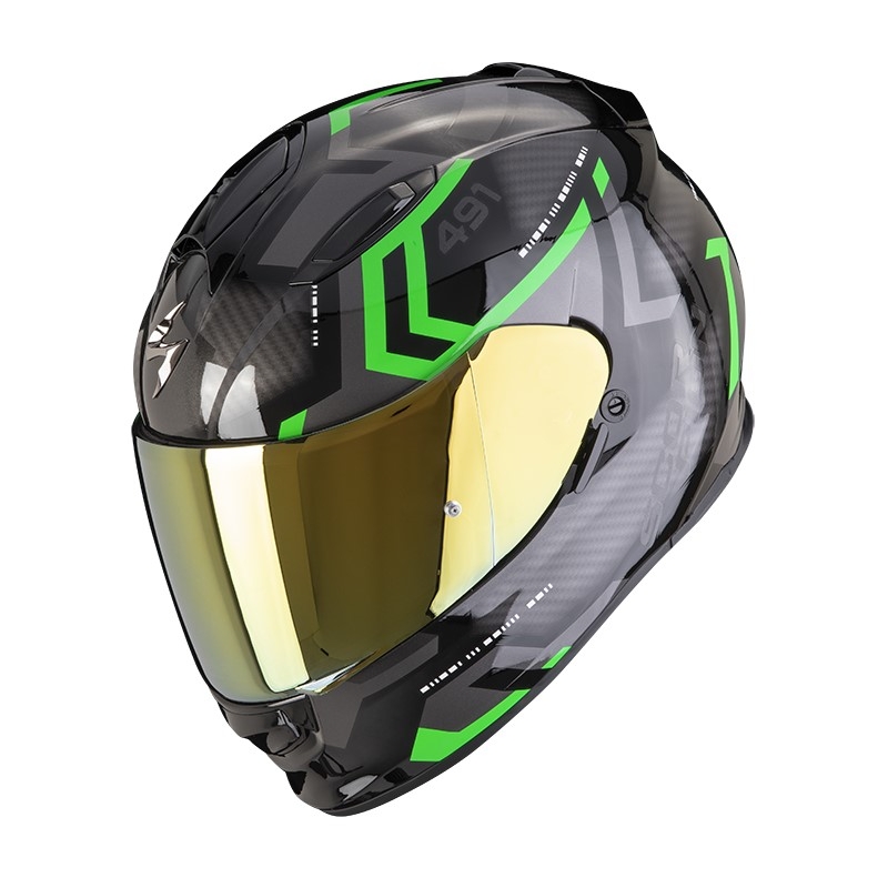 Integralna motoristična čelada SCORPION EXO-491 SPIN črno-zelena razprodaja