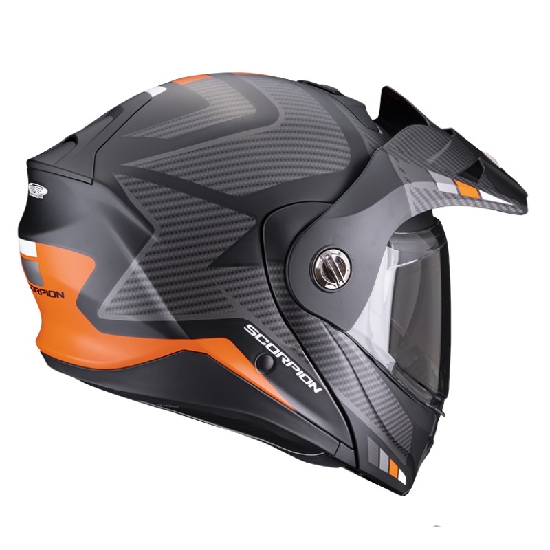 Motoristična čelada SCORPION ADX-2 CAMINO črna-srebrna-oranžna razprodaja