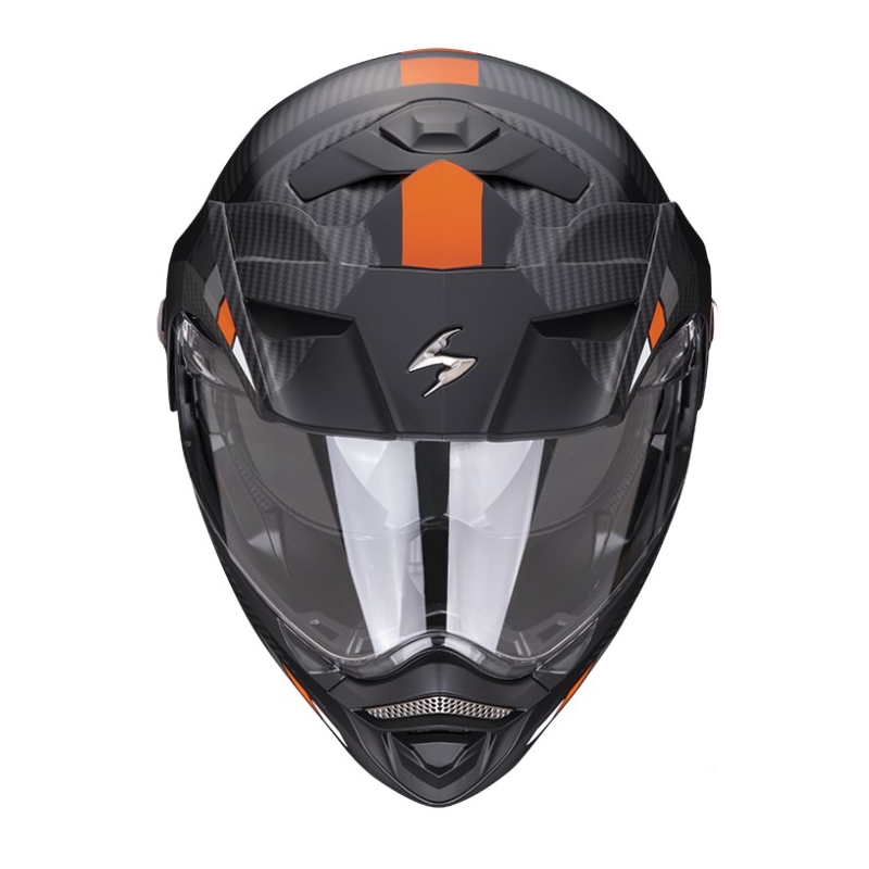 Motoristična čelada SCORPION ADX-2 CAMINO črna-srebrna-oranžna razprodaja