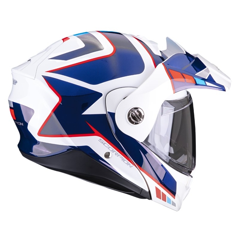 Motoristična čelada SCORPION ADX-2 CAMINO pearl belo-modro-rdeča razprodaja