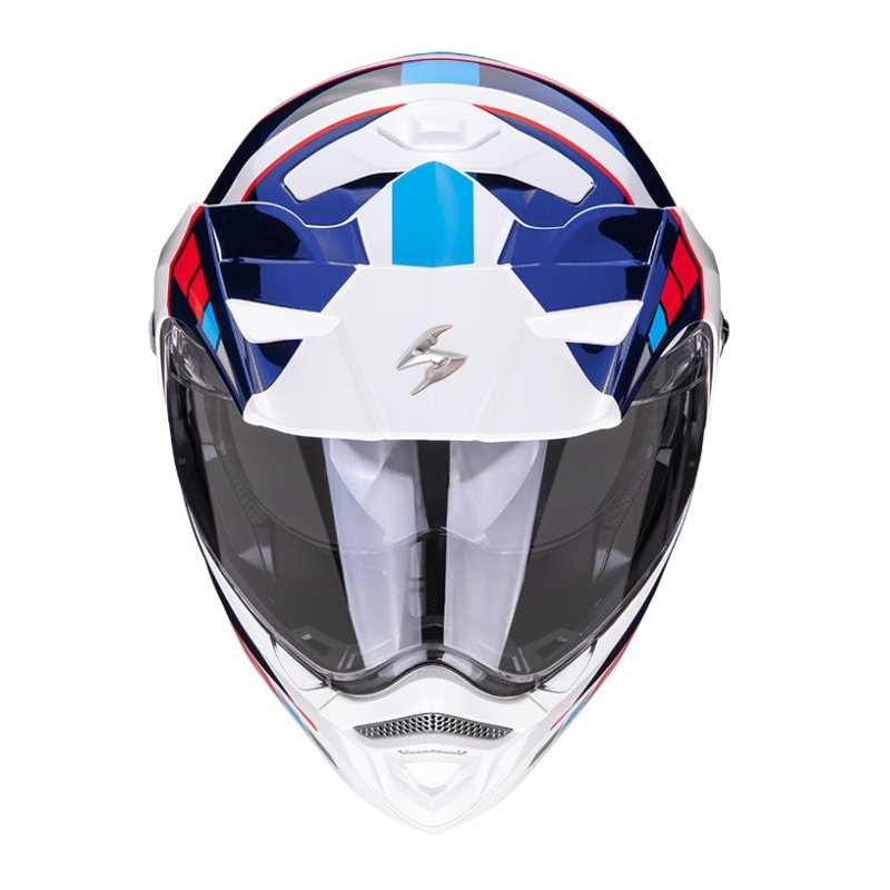 Motoristična čelada SCORPION ADX-2 CAMINO pearl belo-modro-rdeča razprodaja