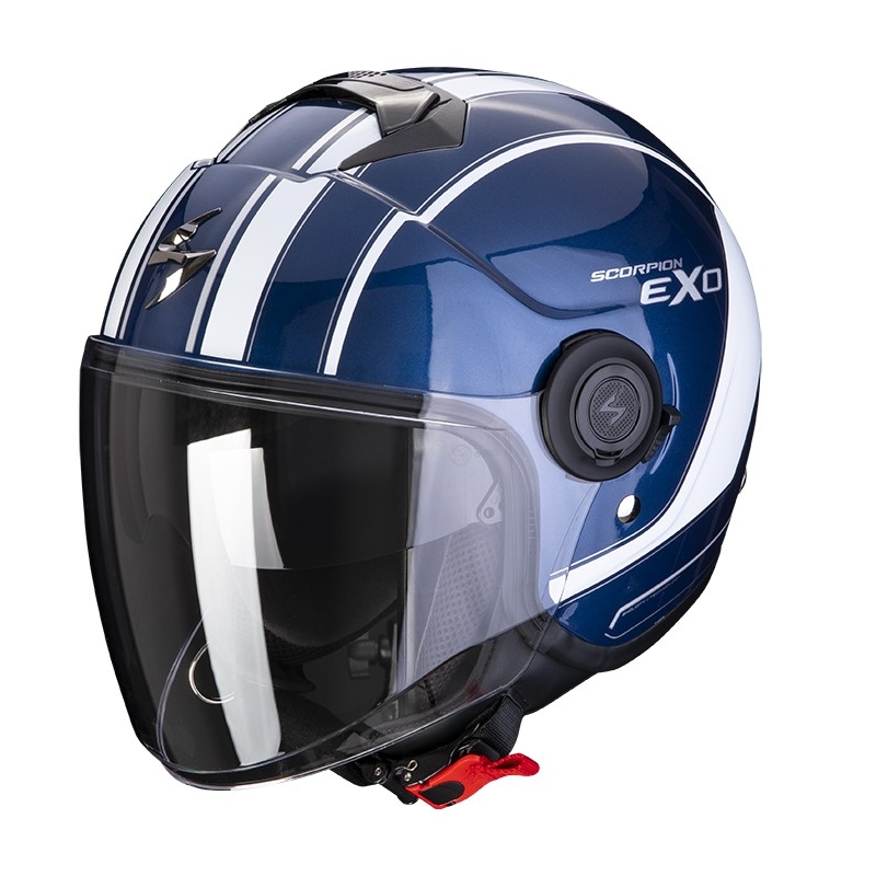 Odprta motoristična čelada SCORPION EXO-CITY SCOOT temno modro-bela