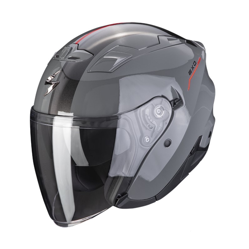 Odprta čelada Scorpion EXO-230 SR cement sivo-rdeča razprodaja