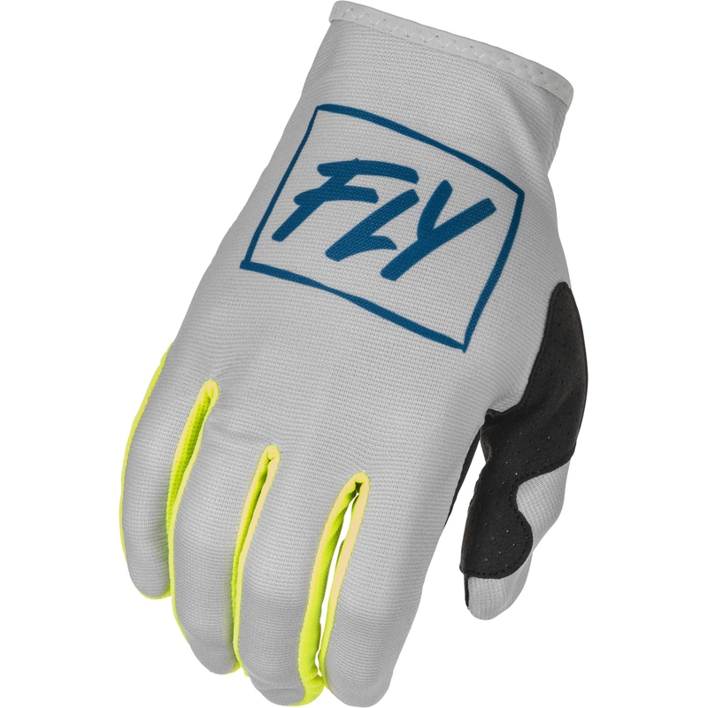 Motokros rokavice FLY Racing Lite 2022 sivo-modro-fluo rumene