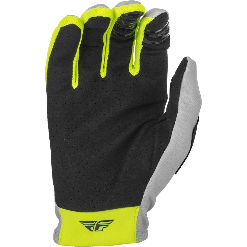 Motokros rokavice FLY Racing Lite 2022 sivo-modro-fluo rumene