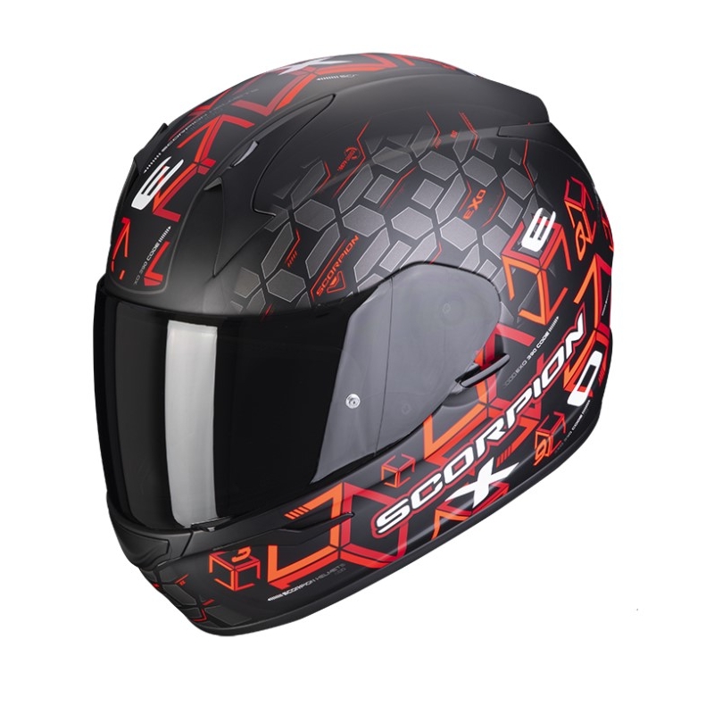 Integralna čelada Scorpion EXO-390 Cube črno-rdeča
