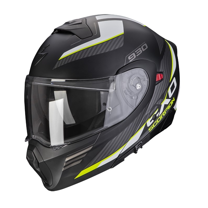 Motoristična čelada Scorpion EXO-930 NAVIG mat črna-fluo rumena razprodaja