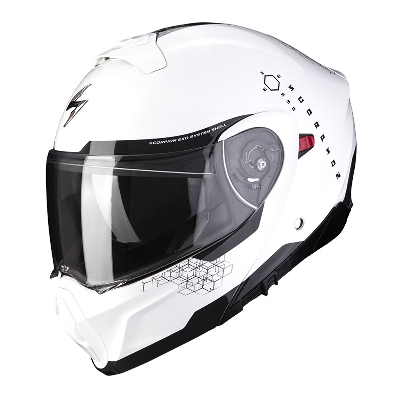 Motoristična čelada Scorpion EXO-930 SHOT pearl white-black razprodaja