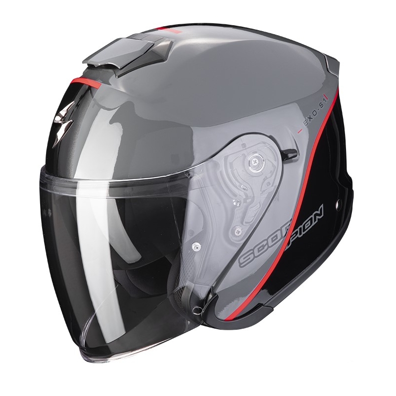 Odprta čelada Scorpion EXO-S1 ESSENCE cement sivo-črno-rdeča