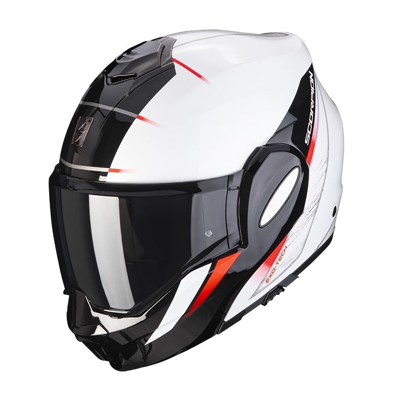 Zložljiva motoristična čelada Scorpion EXO-TECH PRIMUS pearl belo-črna