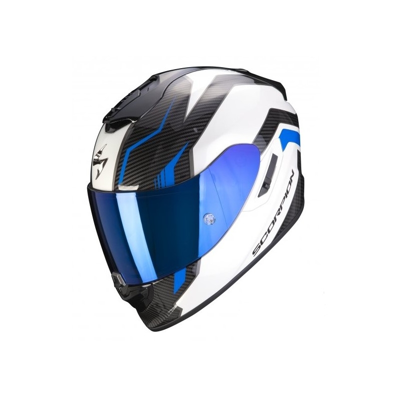 Integralna motoristična čelada Scorpion EXO-1400 Air Fortuna belo-modra