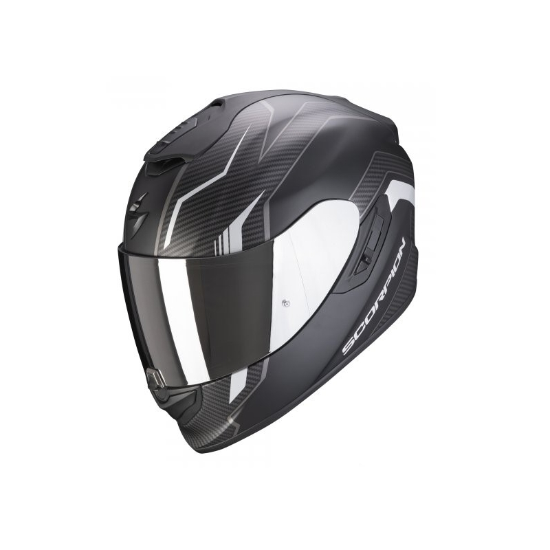 Integralna motoristična čelada Scorpion EXO-1400 Air Fortuna črno-srebrna mat