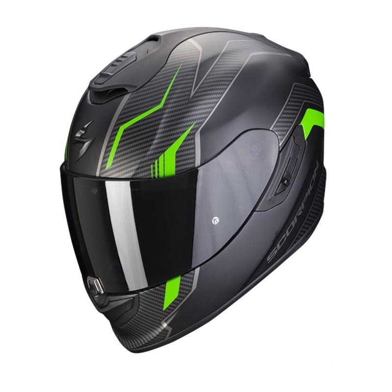 Integralna motoristična čelada Scorpion EXO-1400 Air Fortuna črno-zelena mat razprodaja