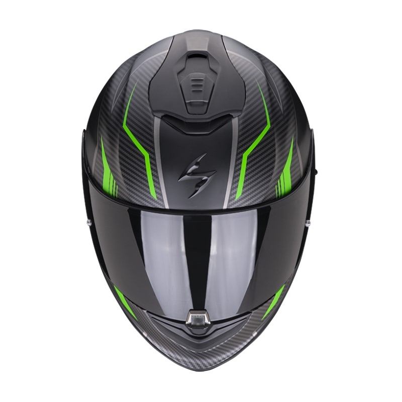Integralna motoristična čelada Scorpion EXO-1400 Air Fortuna črno-zelena mat razprodaja