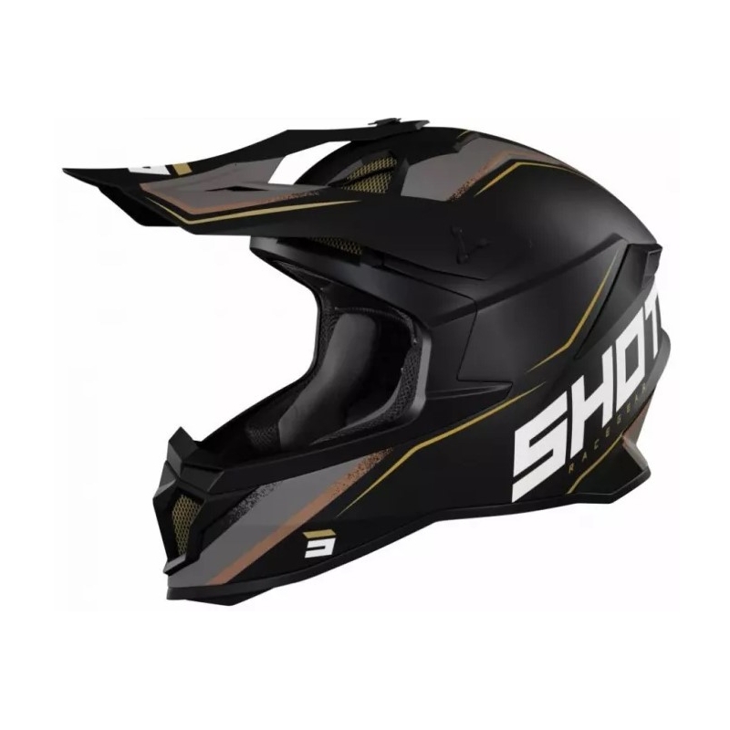 Motokros čelada Shot Lite Prism black-gold razprodaja