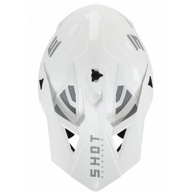 Motokros čelada Shot Lite Fury Solid 2.0 bela