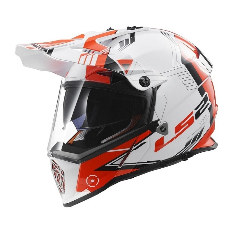 Enduro čelada LS2 MX436 Pioneer Trigger belo-rdeča razprodaja