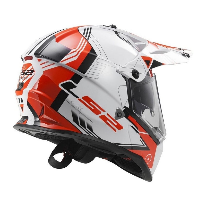 Enduro čelada LS2 MX436 Pioneer Trigger belo-rdeča razprodaja