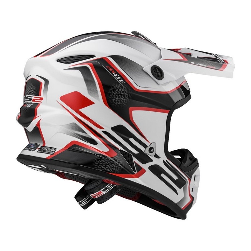 Motokros čelada LS2 MX456 Compass belo-rdeča razprodaja