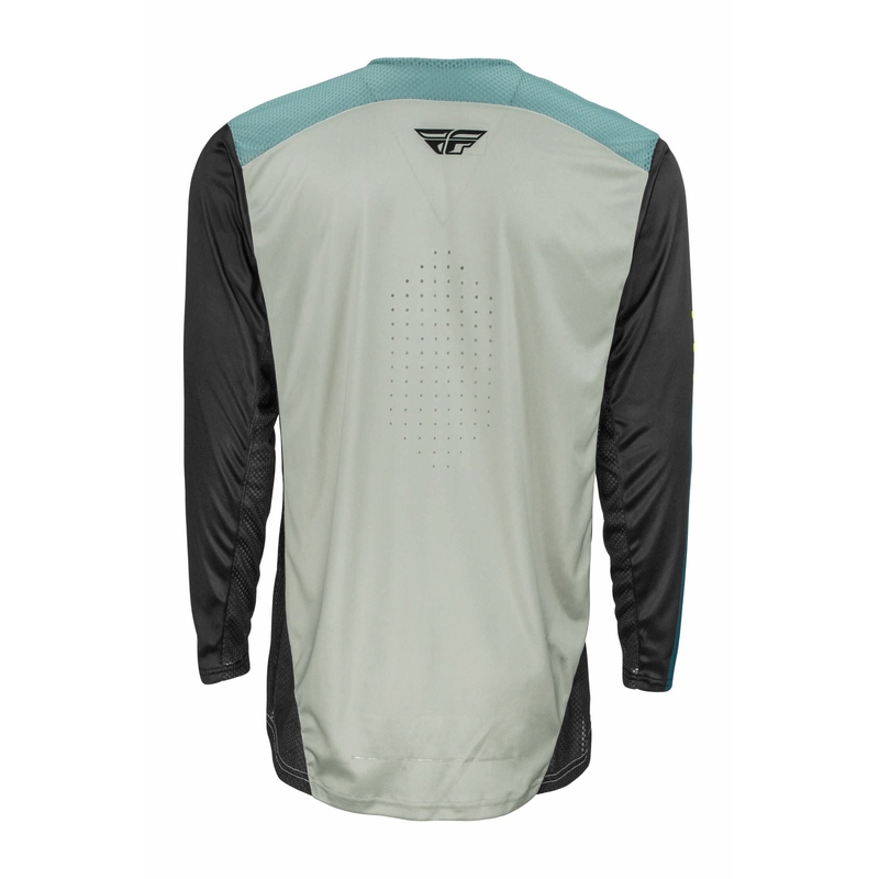 Motokros majica FLY Racing Lite 2022 sivo-turkizna hi-vis razprodaja