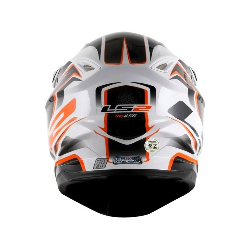 Motokros čelada LS2 MX456 Compass belo-oranžna