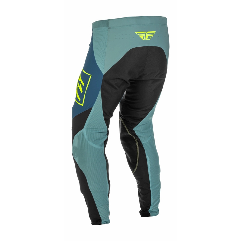 Motokros hlače FLY Racing Lite 2022 sivo-turkizna hi-vis