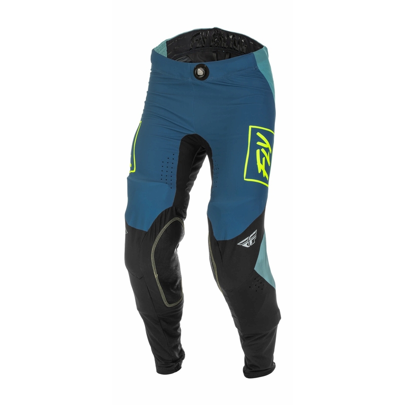 Motokros hlače FLY Racing Lite 2022 sivo-turkizna hi-vis
