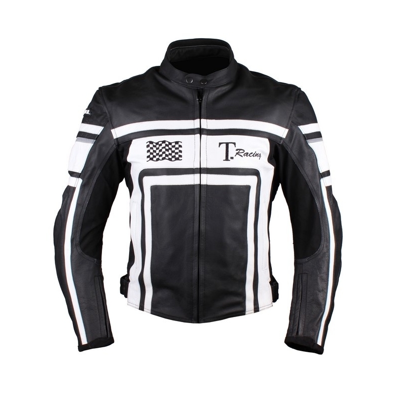 Tschul 840 Flag black and white motorcycle jacket razprodaja