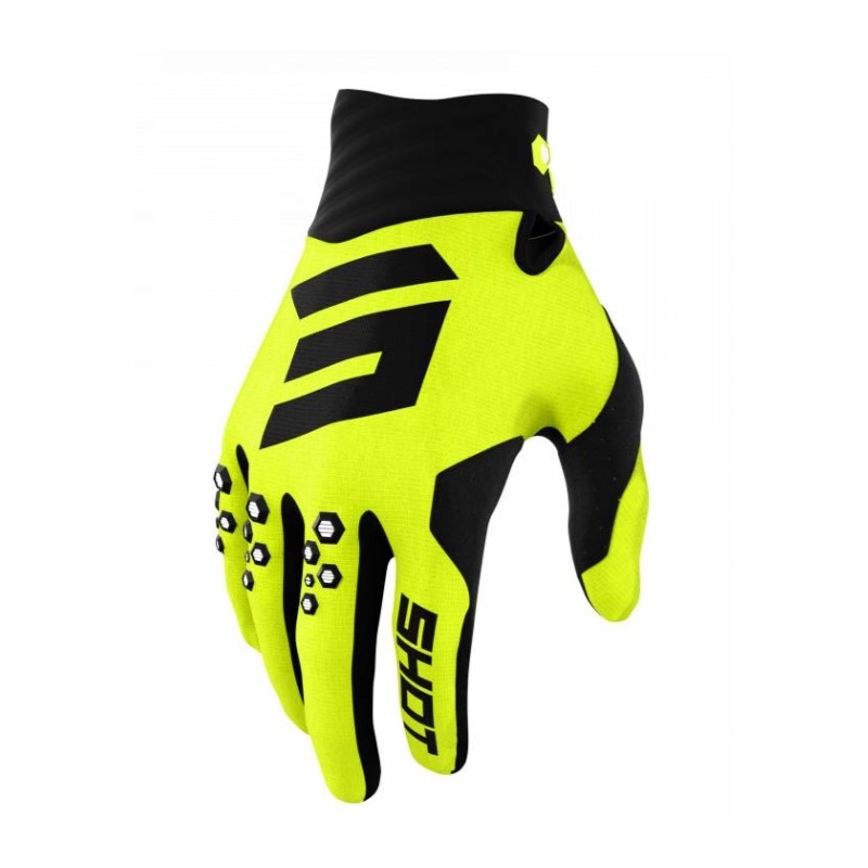 Motokros rokavice Shot Contact black-fluo yellow razprodaja