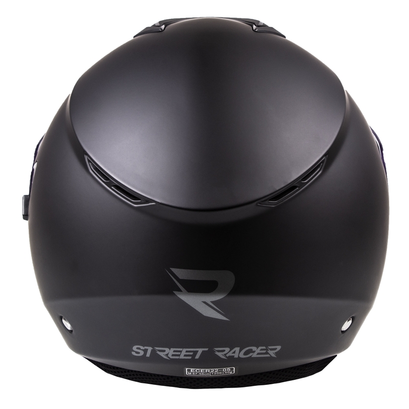 Odprta motoristična čelada Street Racer Pilot Black Matte