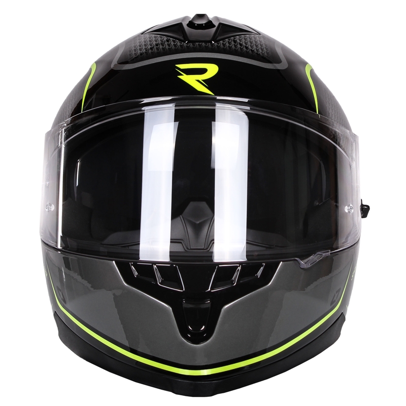 Integralna motoristična čelada Street Racer Magna črno-rumene barve