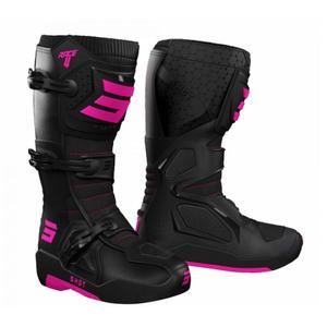 Shot Race 4 Black-Fluo Pink motoristični škornji