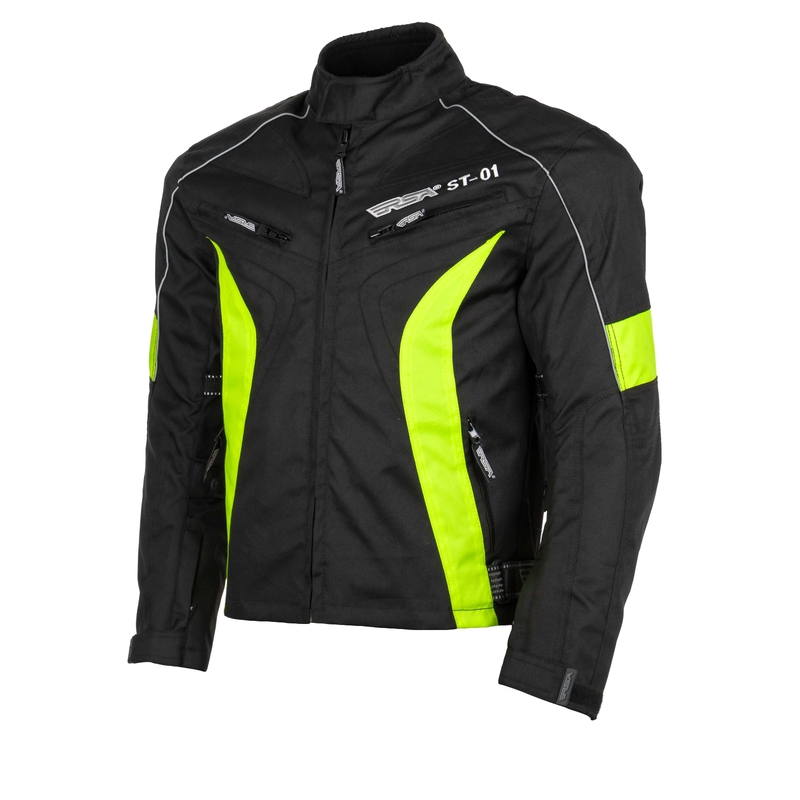 Motoristična jakna RSA ST-01 black-fluo yellow - II. kakovost